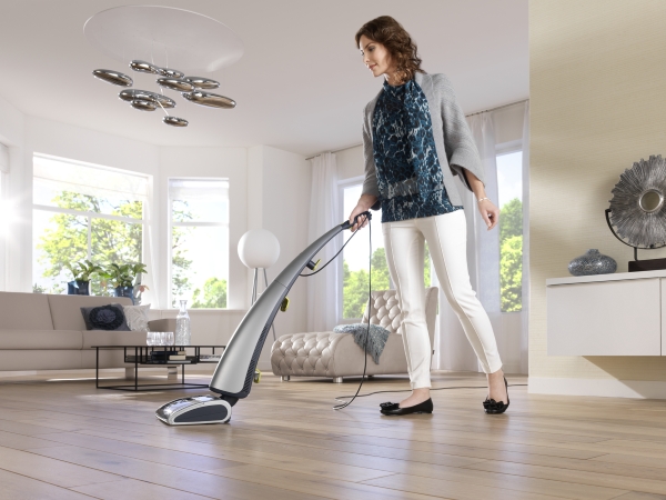 Upright Vacuum Cleaner Cleaning the house