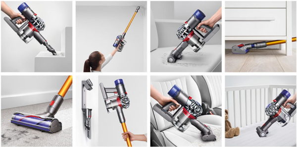 Cleaning by a mop vacuum cleaner Cleaning by a mop vacuum cleaner