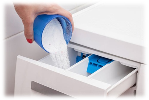 Powder in the washing machine compartment