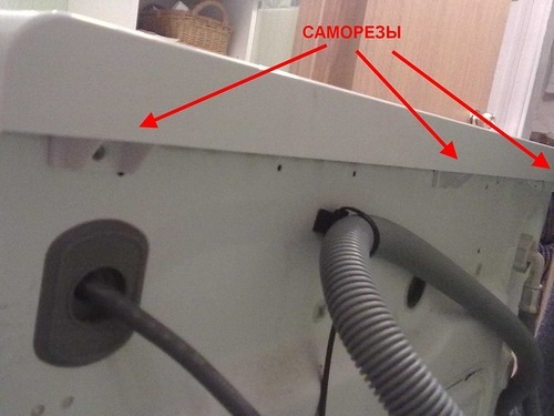 Back of the washing machine