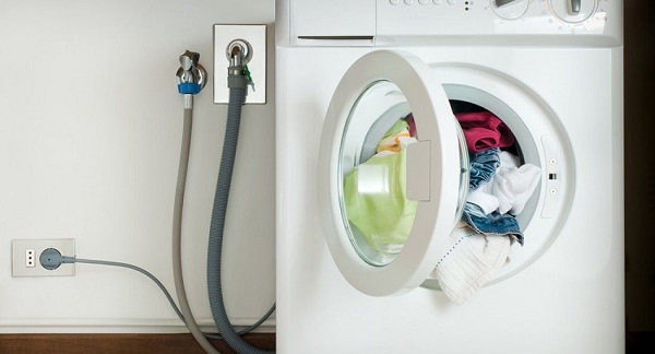 The machine is connected to the sewer