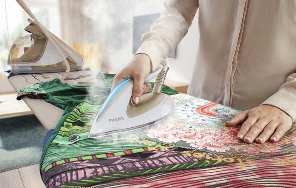 Colorful underwear on the ironing board