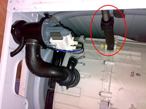 Location of shock absorbers in the washing machine Location of shock absorbers in the washing machine