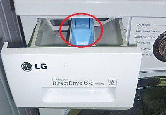 Softener compartment in a washing machine with a horizontal load Softener compartment in a washing machine with a horizontal load