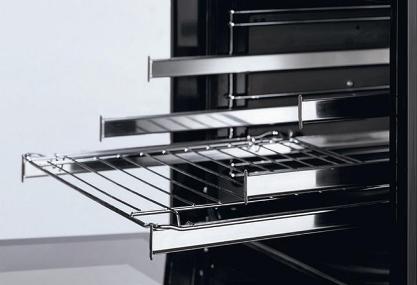 Telescopic guides allow you to get food out of the oven without burning Telescopic guides in the oven
