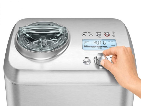 Turn on the ice cream maker