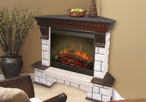 Corner portal for electric fireplace Corner portal for electric fireplace
