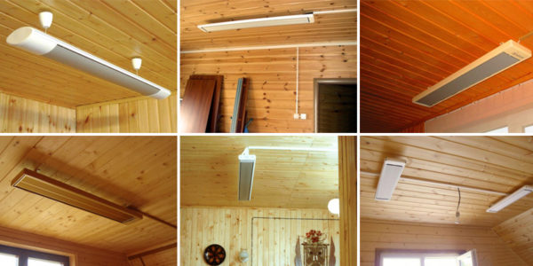 Models of ceiling IR heaters Models of ceiling IR heaters