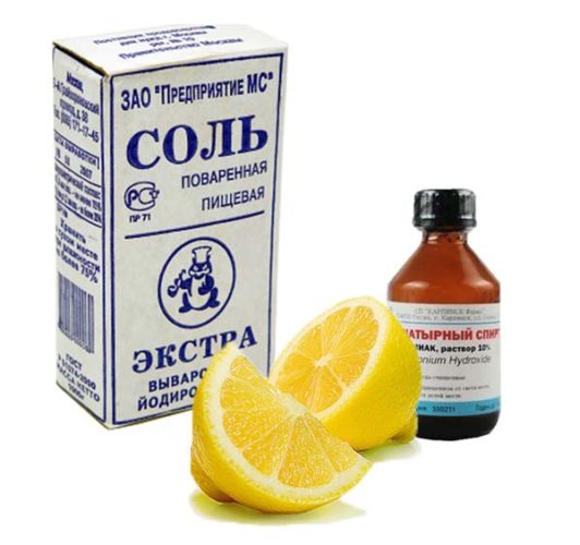 The combination of salt, lemon and ammonia for cleaning