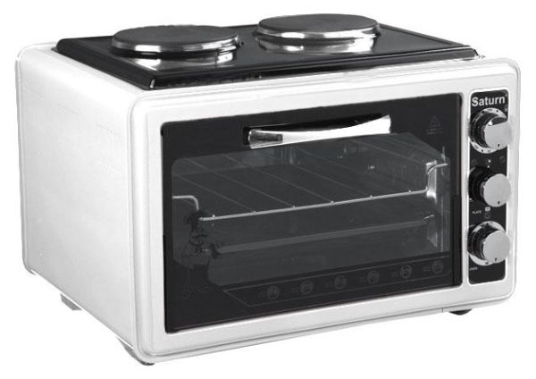 Electric oven with burners