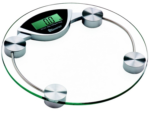 Electronic scales with glass case