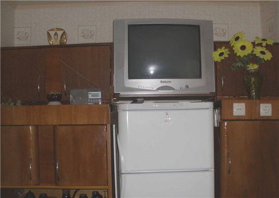 TV on the fridge