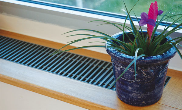 Convector in the window sill