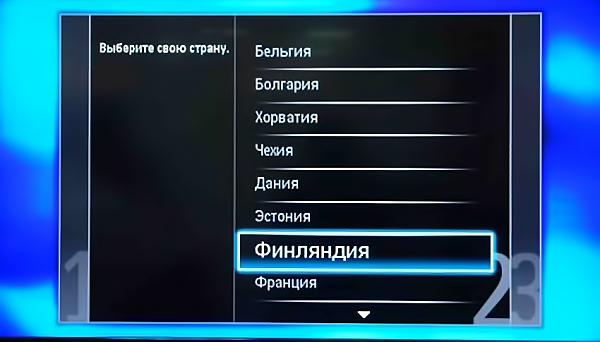 Country selection