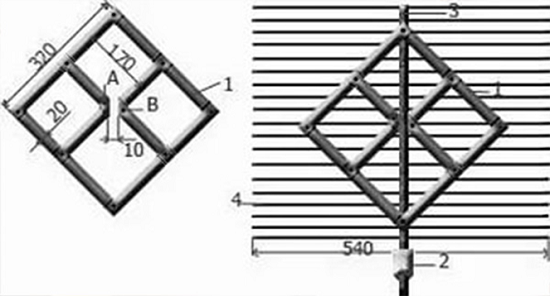 The antenna scheme in the form of a frame