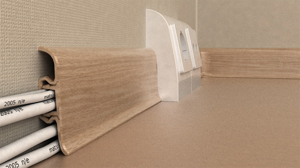 Cable baseboard plinth