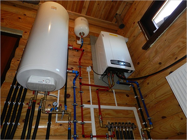 Water heater on the wall