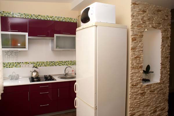 Microwave on the fridge