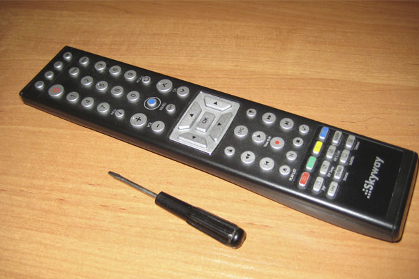 Remote and screwdriver