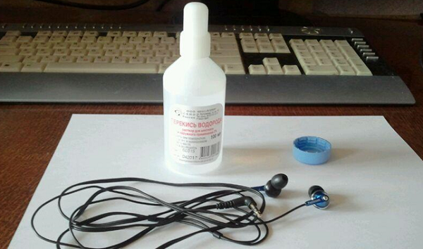 Headphones and hydrogen peroxide