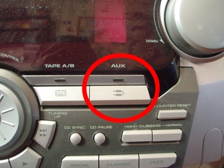 AUX mode in the music center