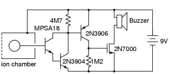 Diagram of the device with a two-wire detector
