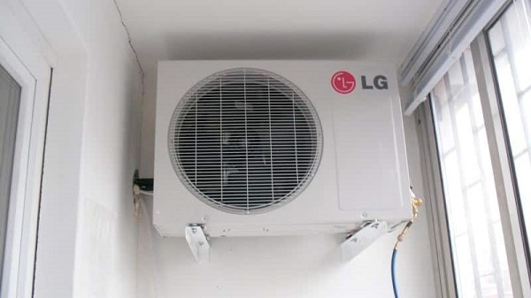 Outdoor unit inside the balcony