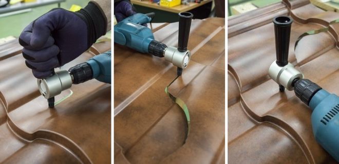 Cutting metal tiles