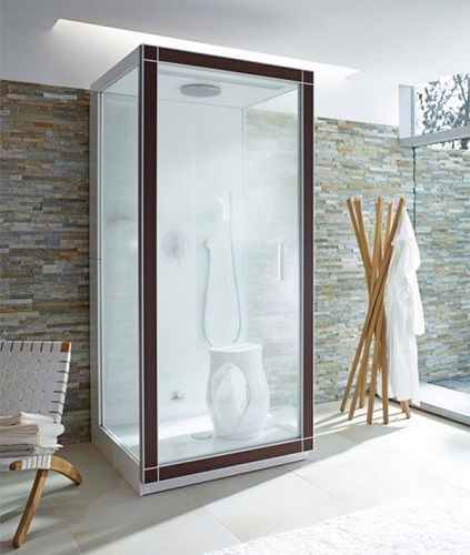 Shower cabin with steam generator