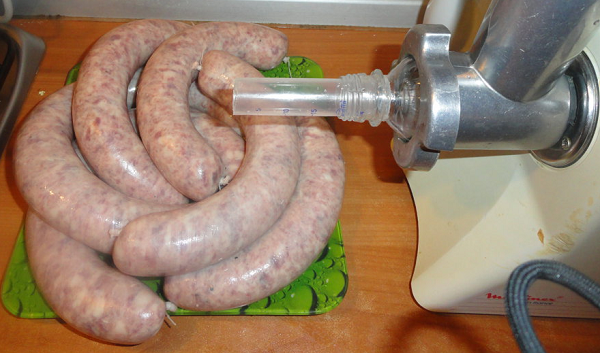 Meat grinder for making sausages