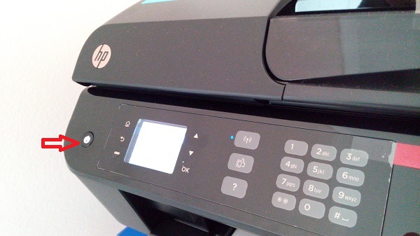 Printer power button