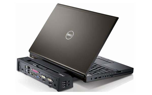 Laptop connected to the docking station