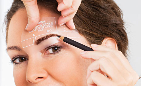 Draw the desired shape of the eyebrows