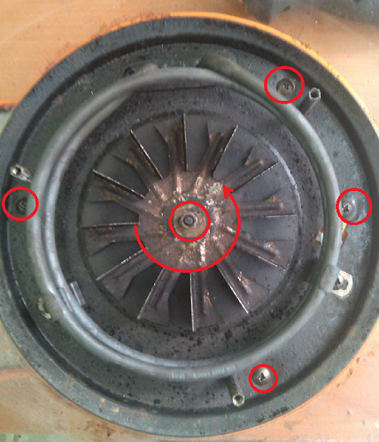 Unscrewing the heating element