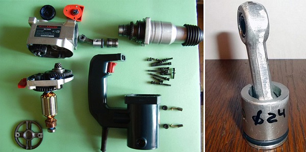 Disassembled drill