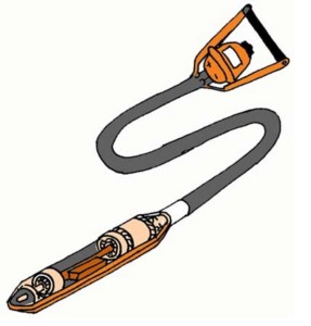 Electric drill with flexible shaft