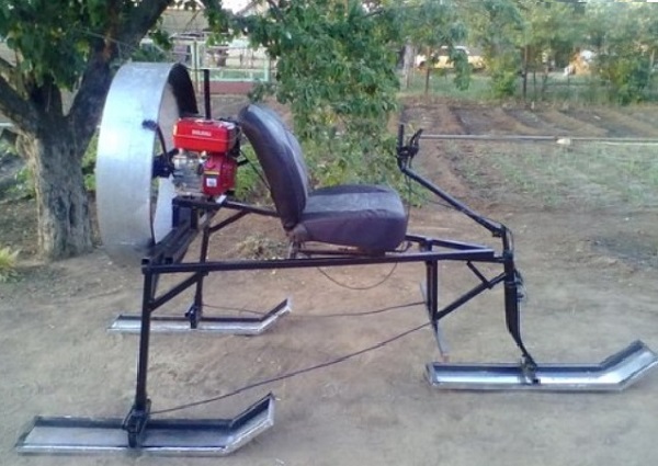 Homemade snowmobile