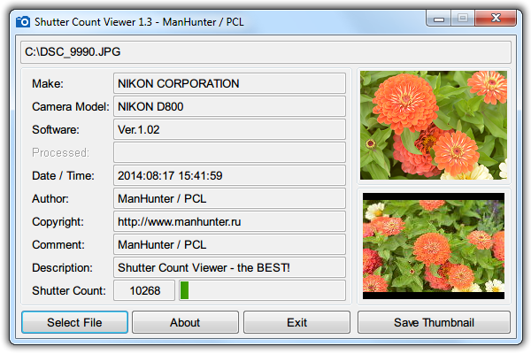 Shutter Count Viewer