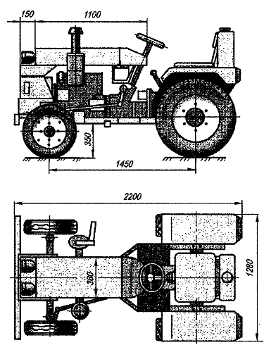 Drawing a mini tractor