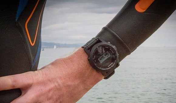 Watch on hand cyclist