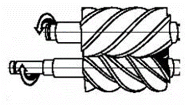 Compressed air / oil mixture output