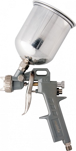 Spray gun with top tank