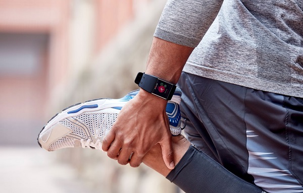 Watch on the hand of an athlete