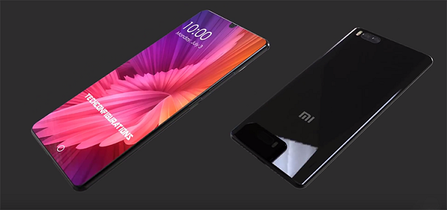Xiaomi mi 8 on a gray background