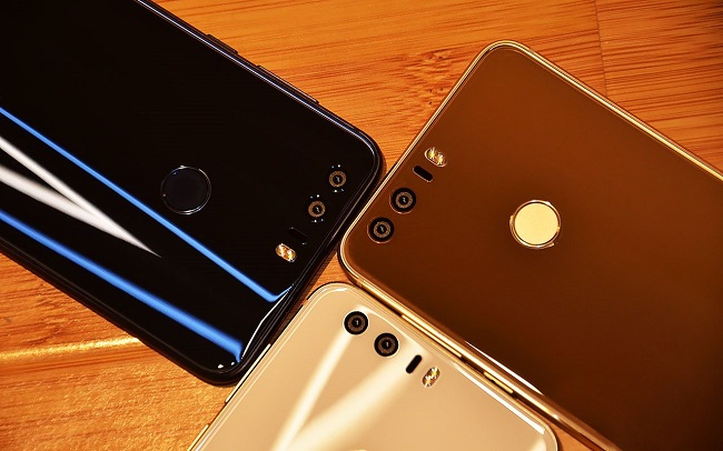 Three smartphones