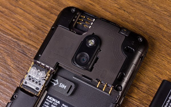 Space for the card and battery