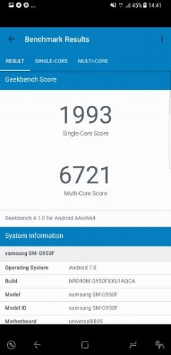 Benchmark results