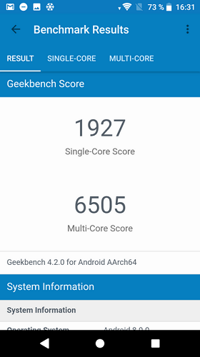 Benchmark results