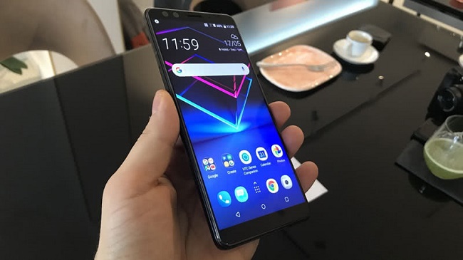 Smartphone screen at an angle
