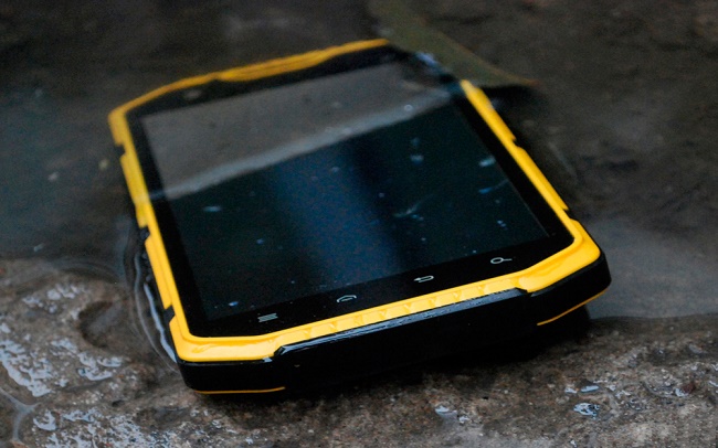 Phone in a puddle